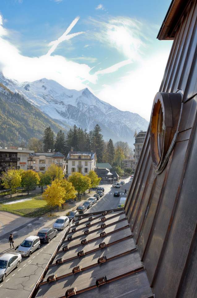 Vue sur le Mont-Blanc depuis la Résidence Hôtelière Quartz Mont-Blanc à Chamonix